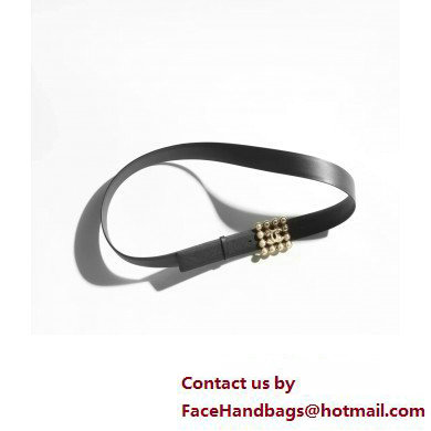 Chanel Width 3cm Metal & Glass Pearls calfskin belt AAA036 01 2024 - Click Image to Close